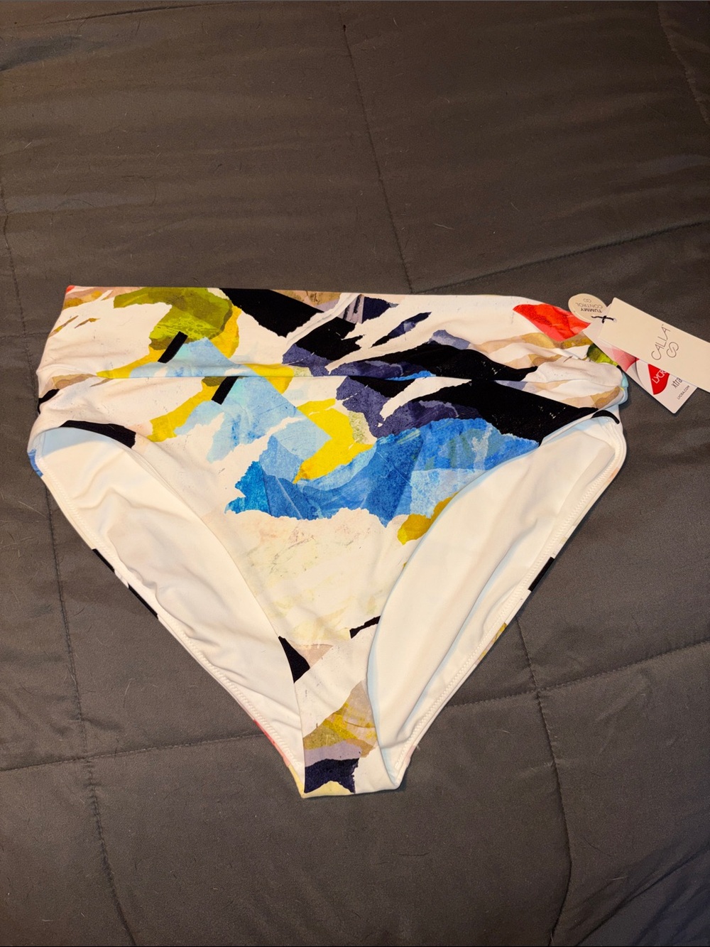 Women’s High-Waist Swim Bottoms in Multicolor Print